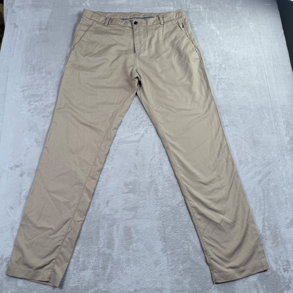 Lululemon Commission Slim-Fit Pant Mens 36x33 Khaki Tan Technical Chino Trousers - Picture 2 of 9